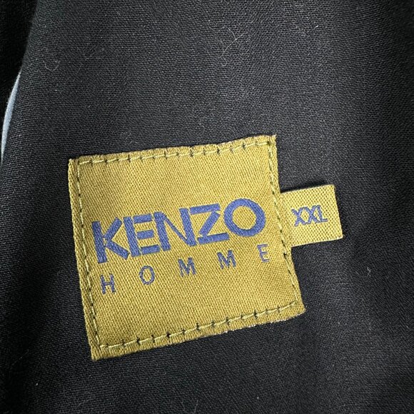 Kenzo Homme Mens Utility Coat XXL 2XL Belted Army black buckle pockets - Picture 2 of 14